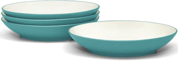 Noritake Colorwave Turquoise Set of 4 Coupe Pasta Bowls, 9-1/4", 35 oz.