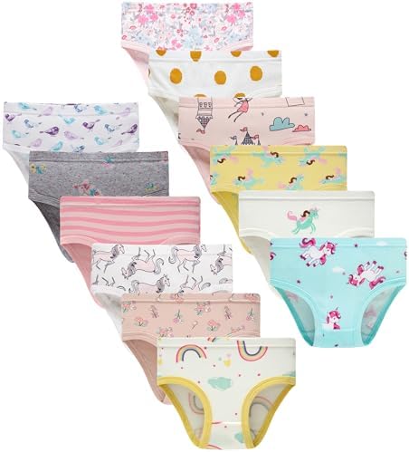 Boboking Girls Soft Underwear Toddler Kids Briefs Cotton Panties 12-pack