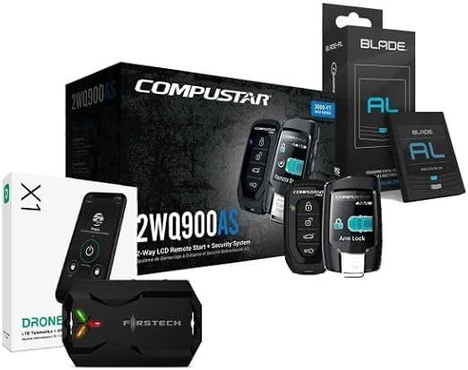 Cs2wq900as 2ウェイ 3000フィート範囲リモートスタートセキュリティ + ブレードalバイパス1個+x1lte Gpsアドオンモジュール1個