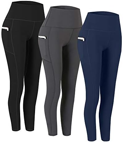 Fengbay 2 Pack High Waist Yoga Pants with Pockets, Tummy Control Workout Running Yoga Leggings for Women