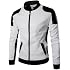 DGHM-JLMY Mens Classic Faux Leather Jacket White Black Moto Bomber Fashion Slim Fit Coat Motorcycle Bomber Jackets