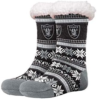 FOCO - Officially Licensed NFL Womens Tall Footy Slipper Socks - One Size Fits Most