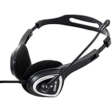 iMicro - IM320 Black - USB Wired Headset with Microphone & Volume Control - Wired Headphone for PC/Laptop - Over Ear Adjustable - Noise Cancelling (SP-IM320)