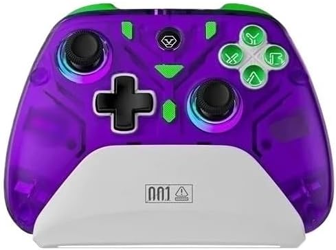 PCコントローラー モーションコントロール 充電ドック付きゲーミングコントローラー RGB ワイヤレス ゲームパッド フルエフェクト ジョイスティック トリガー に適合する ニンテンドー スイッチ/PC/電話用Purple
