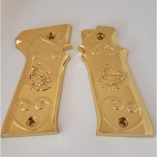 New Llama Grips Large Frame IX-A IX-B 9MM 4538 Metal Grips Gold Plated
