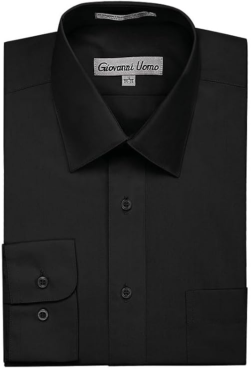 Men's Dress Shirts Regular Fit Solid Long Sleeve Formal Shirt Business Casual Button Down Shirts