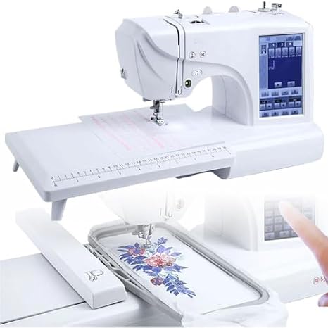 Embroidery Sewing Machine - Digital Computerized Device with 4x9.2 Inch Embroidery Area and 7 Inch LCD Touchscreen, Ideal for Beginners