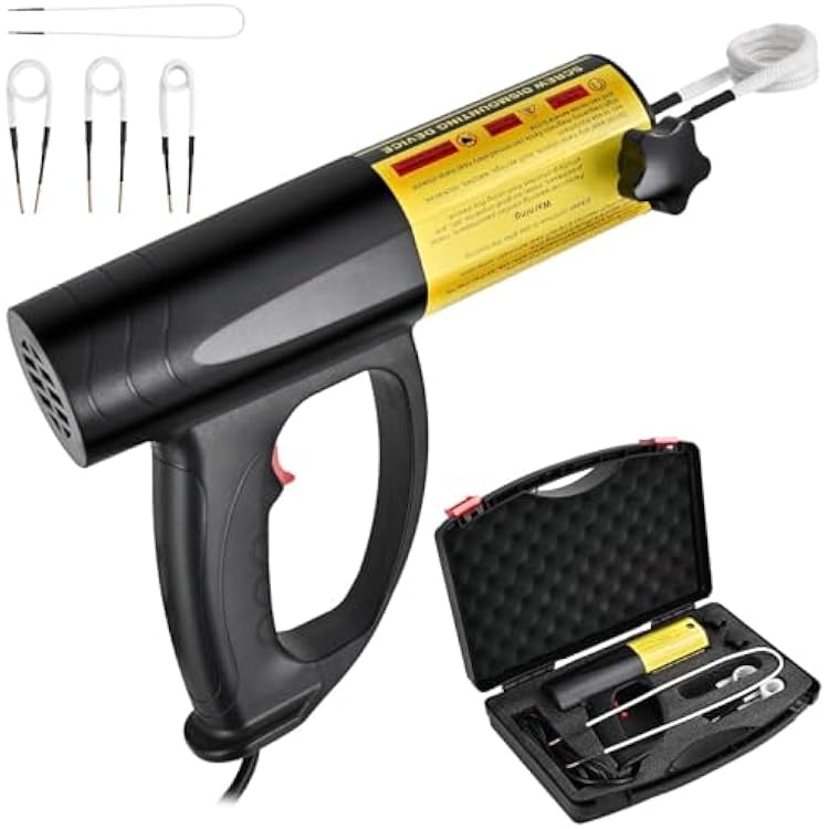 Induction Heater Bolt Removal, 1500W 110V Magnetic Induction Heater Kit with 4 Coils, Hand Held Heater for Rusty Screw Removing, Automotive Flameless Heat Induction Tool 4 Coils, Silicone Box