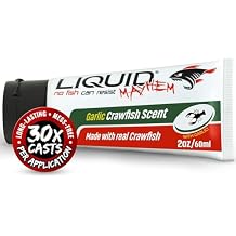 Liquid Mayhem Garlic Crawfish Attractant Gel 60 ml / 2 oz 60 Uses Real Garlic Crawfish Bait & Aminos | UV-Enhanced Long-Lasting Gel All Lure Types