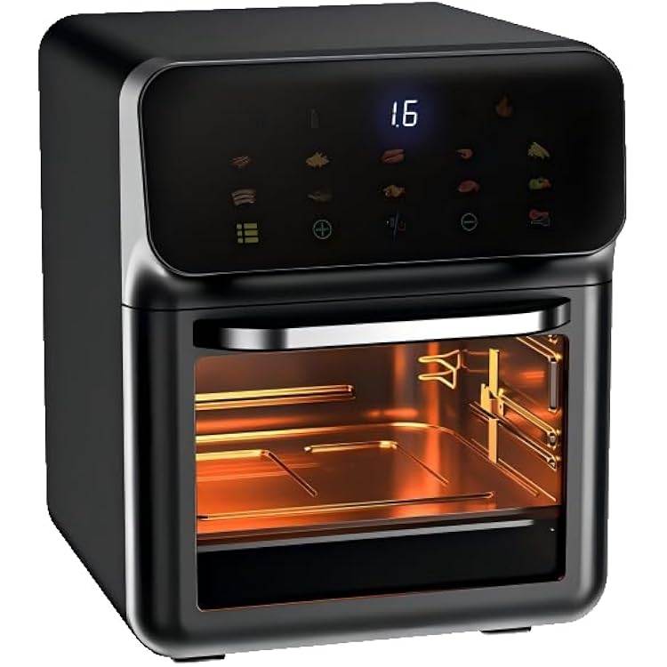Simple Deluxe Digital Air Fryer, 10 QT, 12 Preset Functions, 1700W, Grey