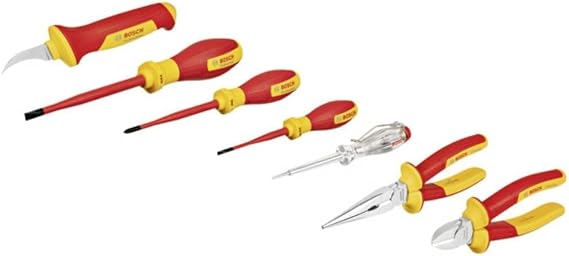 Bosch Professional gemischtes VDE-Handwerkzeug-Set (mit einpoligem Phasenprüfer – 7-teilig)