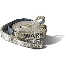WARN 88922 Nylon Webbing Premium Recovery Strap, 7.2 Ton (14,400 lb) Capacity, 2" Width x 30' Length, White