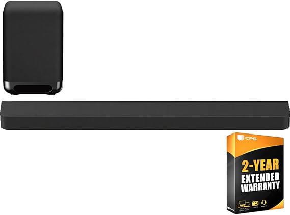 Sony HT-A8000 BRAVIA Theater Sound Bar 8 with 11 Speakers, Dolby Atmos/DTS:X Bundle with Premium SA-SW5 7.1" 200W Wireless Subwoofer + 2 Year CPS Enhanced Protection Pack
