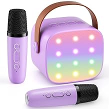 Mini Karaoke Machine with 2 Wireless Microphones, 2026 TOP Kids Portable Bluetooth Karaoke Machine for 3, 4, 5, 6, 7, 8, 9,10,11,12+Year Old, Christmas Birthday Gifts for Girls Boys Adults Home Party