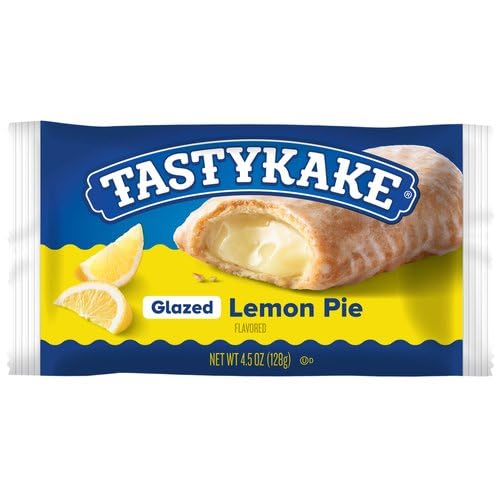 Tastykake Glazed Lemon Pie, 4.5 oz, Individual Wrapped Snack Pack of 6