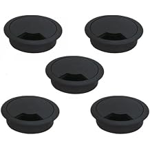 Table Top Cable Duct Hole Cover Black Table Cover 6 cm (5 Pieces)