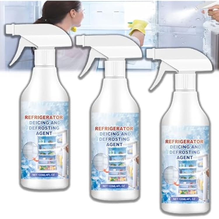 Defrosting Spray for Fridge Freezer, 120ml Refrigerator Defrosting Deicer Spray, Freezer Defrosting and Deicing Spray, Fast Defrost Removal 3pcs