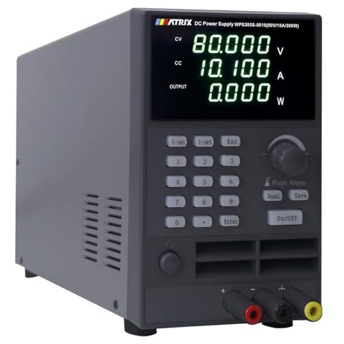 MATRIX Wide Range Programmable DC Power Supply WPS300S-80-10, 80V 10A 300W Adjustable Power Supply with 1mV0.1mA Resolution and USB, Bench Power Supply Variable with List Output and 9 Groups Storage