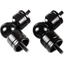 HOTOZON Adjustable Corner Connector for 1 Inch and 7/8 Inch Diameter Curtain Rods, 2 Pack Superior Elbow Connectors for Corner and Bay Window Rods, Black