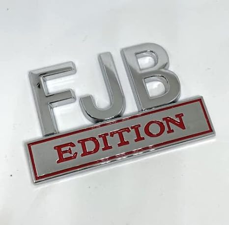 3D Badge Car Automotive FJB Edition Truck Sticker Side Tail Emblem (Silver/Red)
