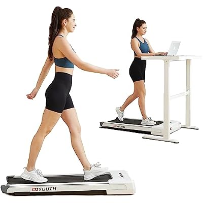GOYOUTH Walking Pad, 2.25HP Under Desk Treadmill with 12 HIIT Programs, Portable Jogging Machine in LED Display, Treadmills for Home Office and Small Space