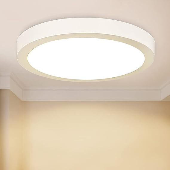 DINGLILIGHTING Bathroom Ceiling Light Waterproof, 18W Led Ceiling Light Fitting, 3000K Ceiling Lamp, Surface Mounted Led Ceiling Lights for Living Room, Bedroom, Kitchen, Warm White [Energy Class A]