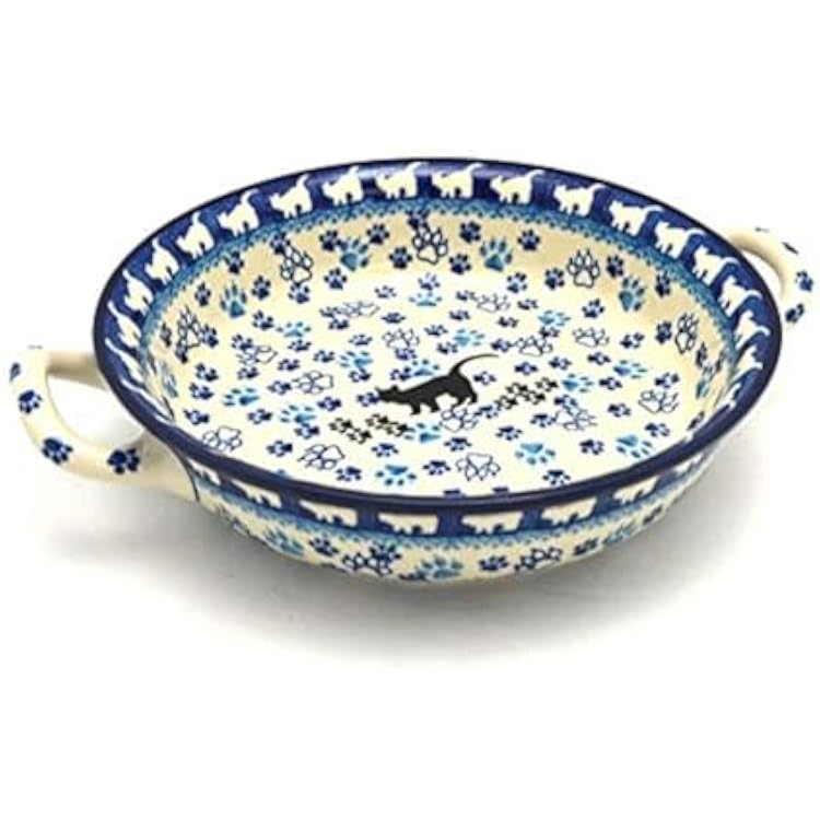 Polish Pottery Baker - Round with Handles - 8 - Boo Boo Kitty