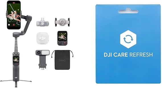 Osmo Mobile 8P クリエイターコンボ+ DJI Osmo Mobile 8P Care 1年版延長プレミアムサポート スマホ用ジンバル iPhone＆Android対応、ワイヤレスマイク、高精細音声、DJI OsmoAudio、アクティブノイズキャンセリング、3軸手ブレ補正、スマートフォン用ジンバル