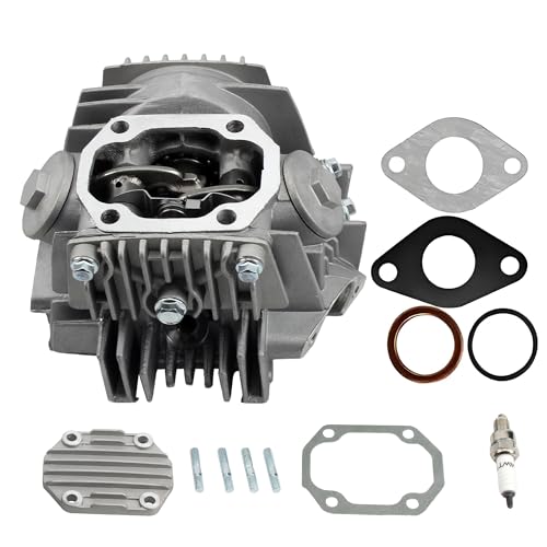 52.4mm Cylinder Head Assembly Kit with Spark Plug Gaskets Compatible with 4 Stroke CRF Lifan 125cc Horizontal Chinese TaoTao Coolster 110cc Engine ATV Go Kart Dirt Bike Motorcycle