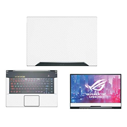 Decalrus - Protective Decal for ASUS ROG Zephyrus S GX502GW 15.6 Screen Laptop White Carbon Fiber Skin case Cover wrap CFAS_ROG-Zeph_SGS502GWWhite