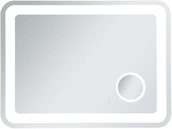 Elegant Decor Lux 27in x 36in Hardwired LED Mirror with Magnifier and Color Changing Temperature 3000K/4200K/6000K