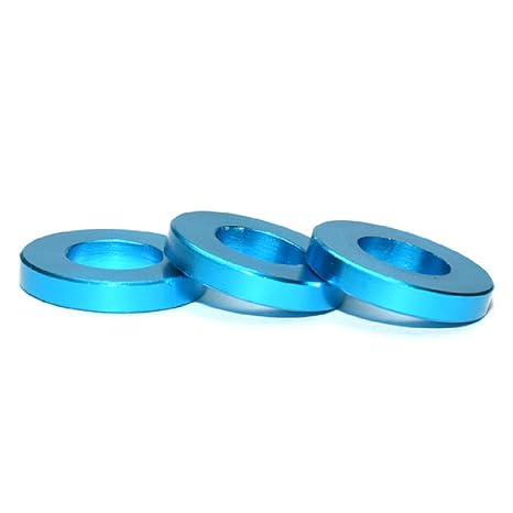 50pcs M5 Flat Washer Aluminum Gasket Anodized Countersunk Washer for RC Model Part (Blue)