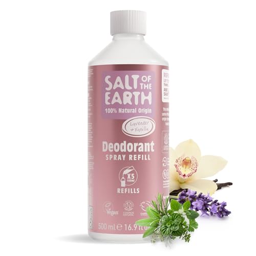 Salt of the Earth - Natural Deodorant Spray Refill - Lavender & Vanilla - 100% Natural Origin Ingredients - Vegan - Suitable for Men, Women & Children - 16.9 fl oz