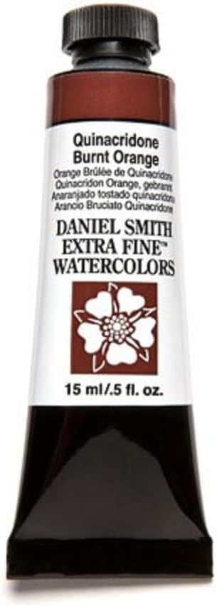 Daniel Smith 284600086 Extra Fine Watercolor 15ml Paint Tube, Quinacridone, Burnt Orange, 0.5 Fl Oz (Pack of 1)