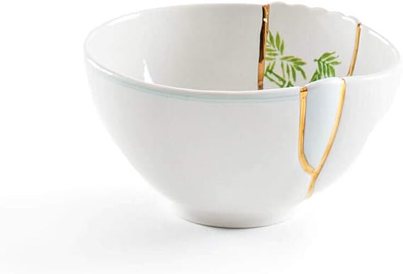 SELETTI n'3 124135 Design Accessory, Multicolor, W5.9 x D5.9 x H2.4 inches W15 x D15 x H6 cm, Kintsugi Bowl, 5.9 inches 15 cm