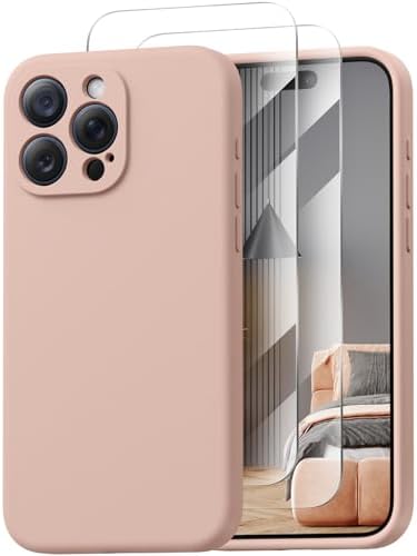 Magnetic for iPhone 15 Pro Case, Compatible with MagSafe, with 9H Nano Screen Protectors, Full Camera Protection, Silicone Shockproof Microfiber Lining Phone Case 6.1", Black