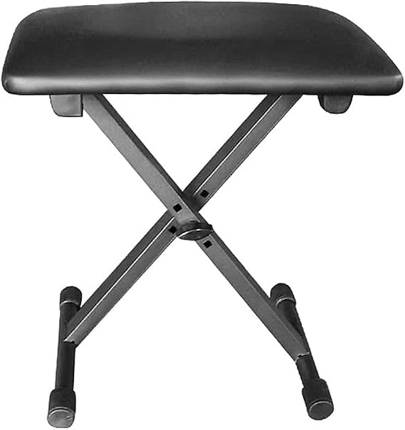 Piano Bench X Style Keyboard Bench Height Adjustable Padded Keyboard Stool Chair Seat for Electronic Keyboard & Digital Piano, Black