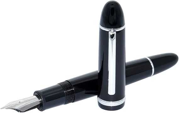 Jinhao X159 Fountain Pen Fine Nib, Acrylic Big Size Writing Pen Black