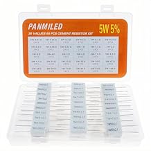 30 Values 60 Pieces Cement Resistor KIT 5W 5% Ceramic Power Resistors 5 Watt (0.01 Ohm - 100 Ohm)