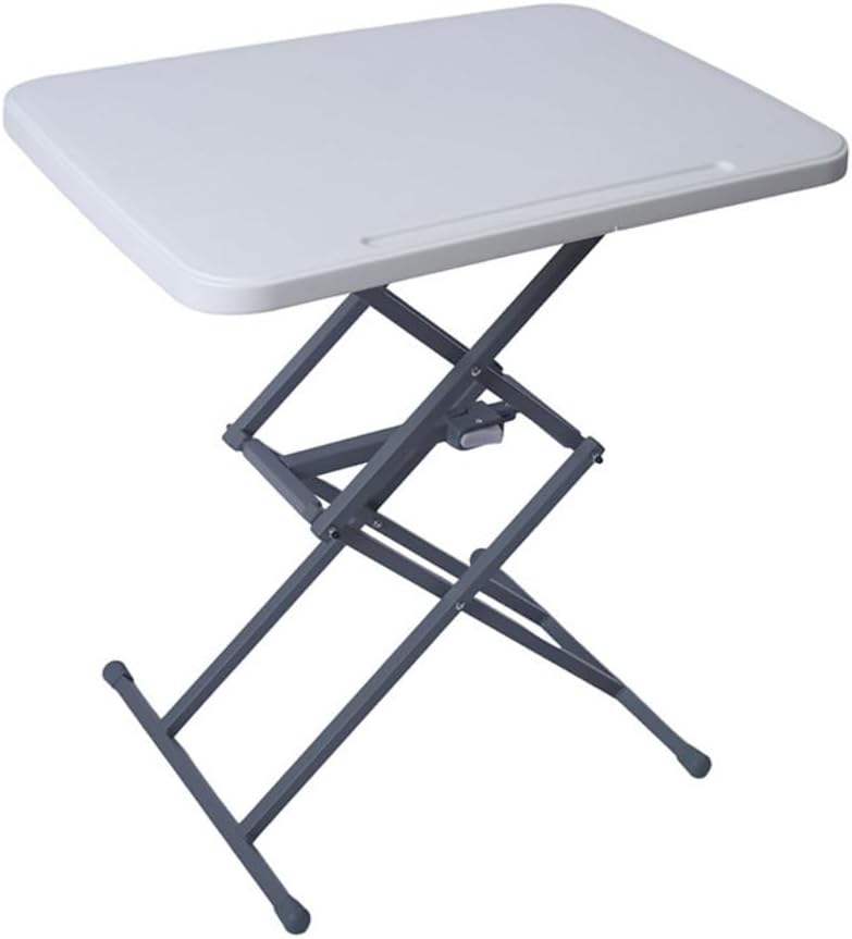Standing Desk, Tabletop, Elevating Desk, Small, Lightweight, Adjustable Height, Folding Storage, No Assembly Required, Elevation Type White, Pen Slot Included