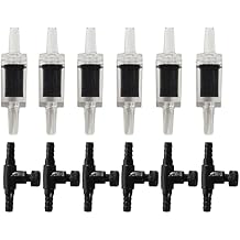 Aquarium Air Pump Accessories with Non-Return Check Valves,Air Control Valve for 3/16" Aquarium Tubing (6 check valves+6 control valve) (Black)