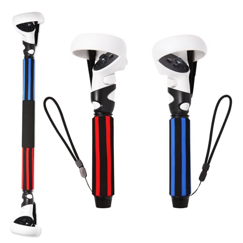 VR Game Handle Attachments for Quest 2,VR Handles Extension Grips and Gorilla Tag Long Arm Handle Extenders for Oculus Quest 2Striped Style