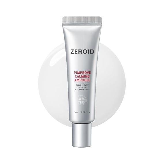 ZEROID | Pimprove Calming Ampoule | Korean Dermocosmetic Balance Care for Oily & Troubled Skin | Soothing Face Serum for Sensitive Skin | Acne-Prone Skincare | Korean Skin Care | 1.01 fl oz (30ml)