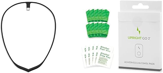 Upright Bundle: Black Magnetic Necklace & Adhesive Replacement Pack for GO S & GO 2 Posture Corrector Trainer