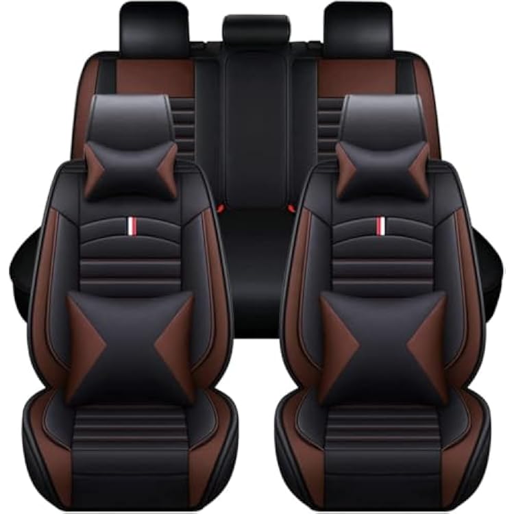Full Set Car Seat Covers for Seat Cupra Formentor 1.5 TSI ACT, Full Coverage Leather Seat Protector, Reserved Opening Holes Cushion Breathable Seat Accessories,Brown-B