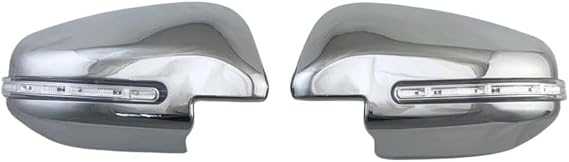 Car ABS Chrome Door Mirror Cover With LED For Toyota Hilux For Revo 2015-2020 Auto Parts(Chrome)