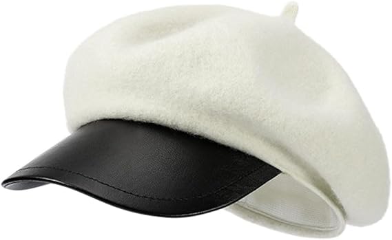 Women Classic Wool Blend Berets Elegant Flat Beret Caps Retro Peaked Cap Hats Autumn Winter Hat Solid Color