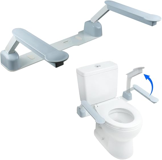Folding Toilet Safety Frame, Toilet Support Frame for Disabled and Elderly, Heavy Duty Handle Bars with Arms