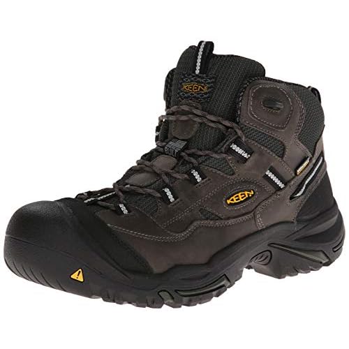 KEEN Utility Mens Braddock Mid Height Steel Toe Waterproof Work Boots