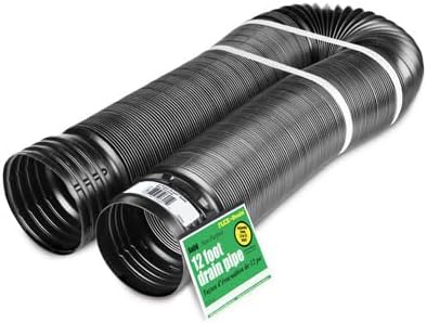 Flex-Drain 51710 Flexible/Expandable Solid Drainage Pipe, 3.37in (Inside Diameter) by 12ft